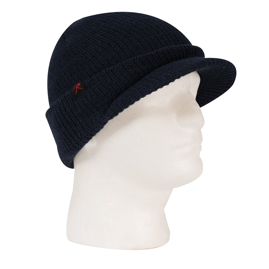 Gorro WATCH BRIM tejido con visera, lana de doble capa, inspirado en modelos militares