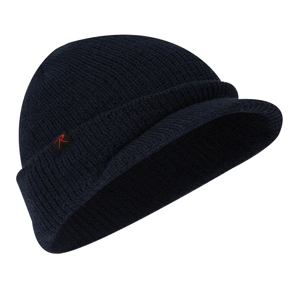 Gorro WATCH BRIM tejido con visera, lana de doble capa, inspirado en modelos militares