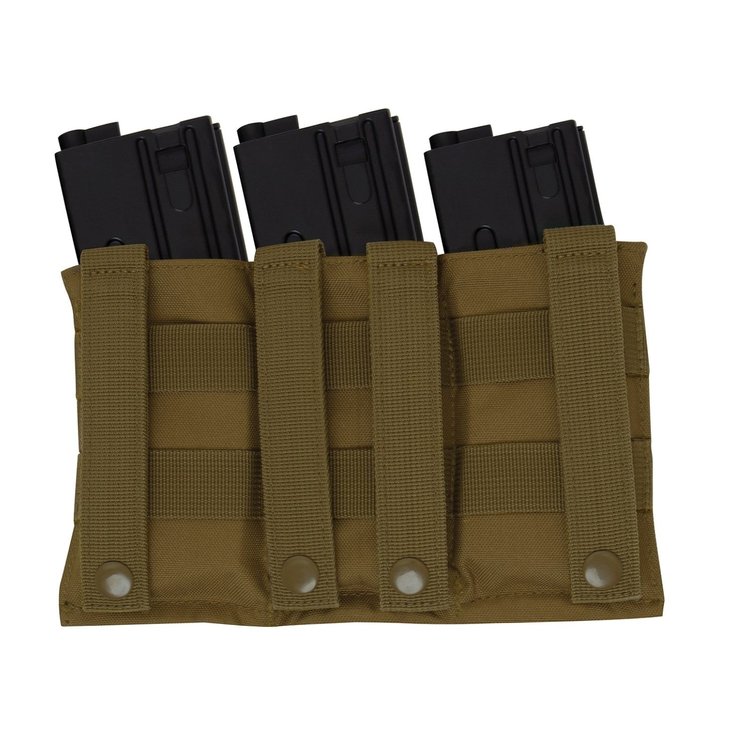 Funda abierta MOLLE para 3 cargadores de subfusil, elástica negra, 24x14x0,95 cm