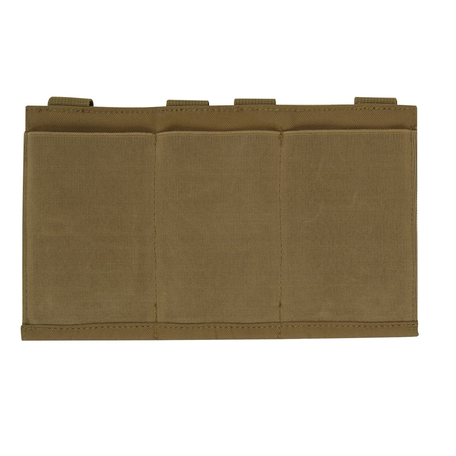 Funda abierta MOLLE para 3 cargadores de subfusil, elástica negra, 24x14x0,95 cm