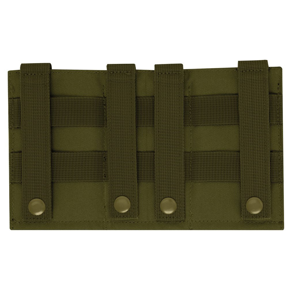 Funda abierta MOLLE para 3 cargadores de subfusil, elástica negra, 24x14x0,95 cm
