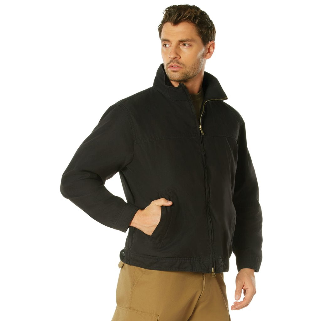 Chaqueta CONCEALED CARRY ligera negra con bolsillos interiores para portación oculta