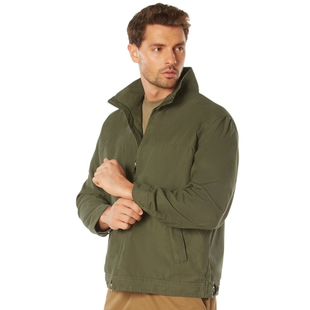 Chaqueta CONCEALED CARRY ligera verde con bolsillos interiores para porte oculto