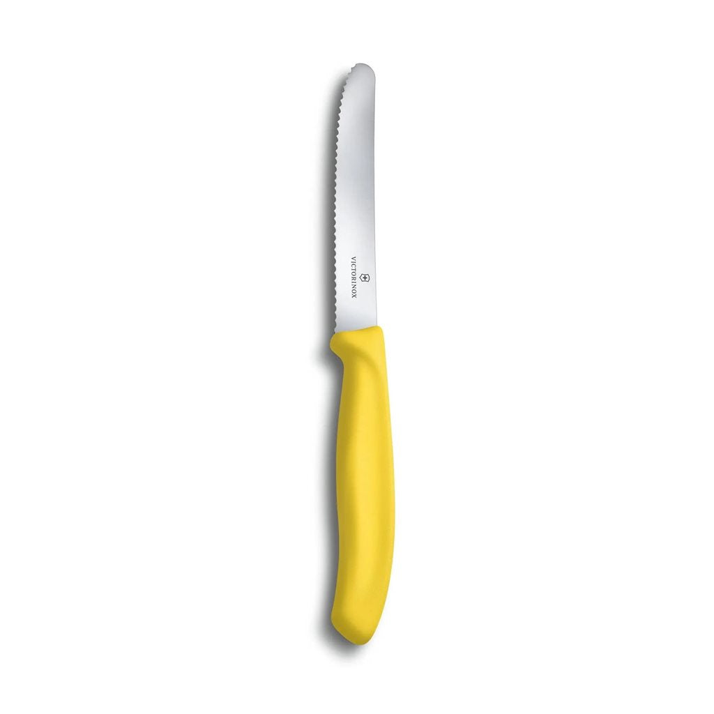 Cuchillo para tomates rosa con hoja corta de 11 cm