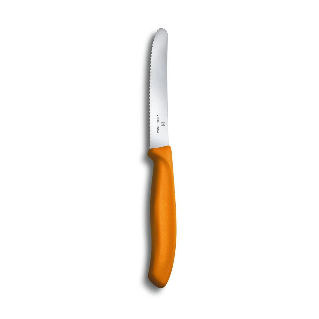 Cuchillo para tomates rosa con hoja corta de 11 cm