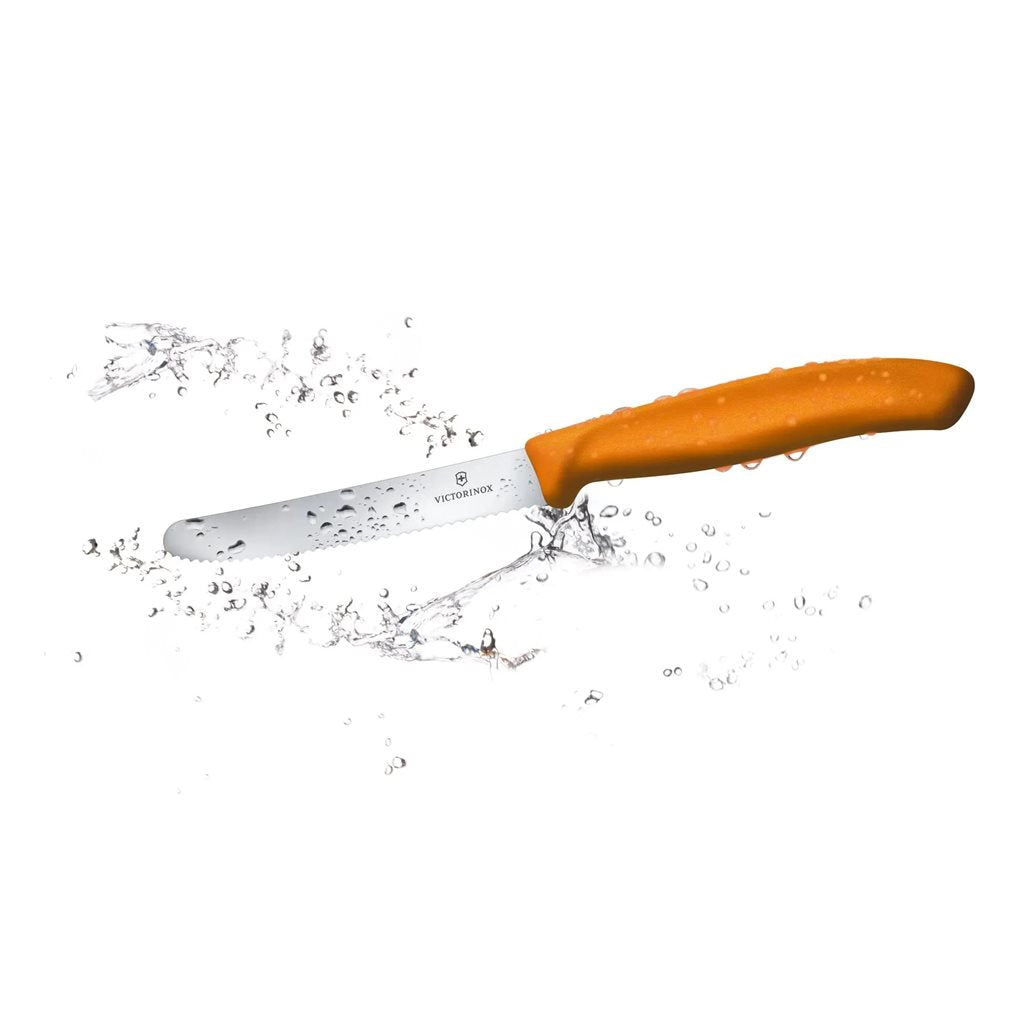 Cuchillo para tomates rosa con hoja corta de 11 cm