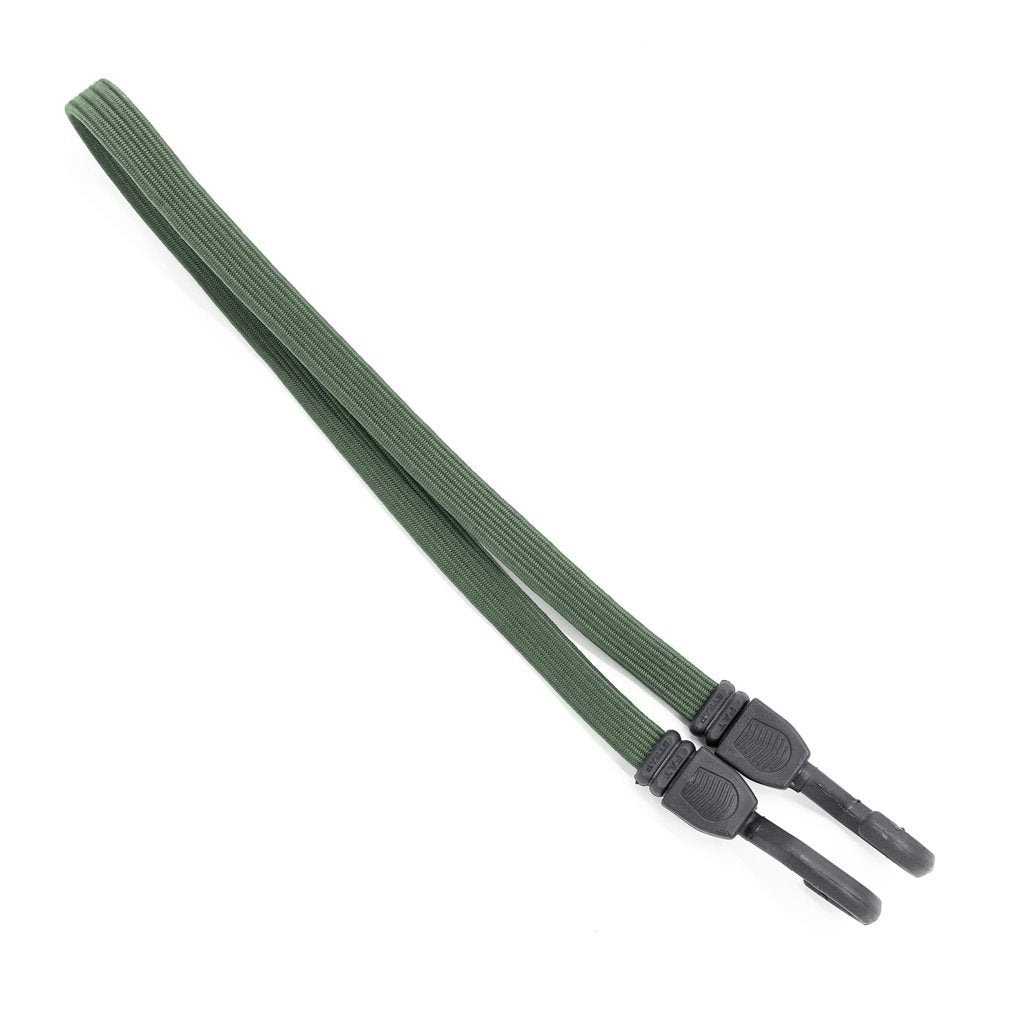 Correa elástica suiza verde con ganchos de plástico, 80 cm sin estirar, hasta 160 cm