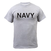 Camiseta gris con estampado 'NAVY' - 60% algodón, 40% poliéster