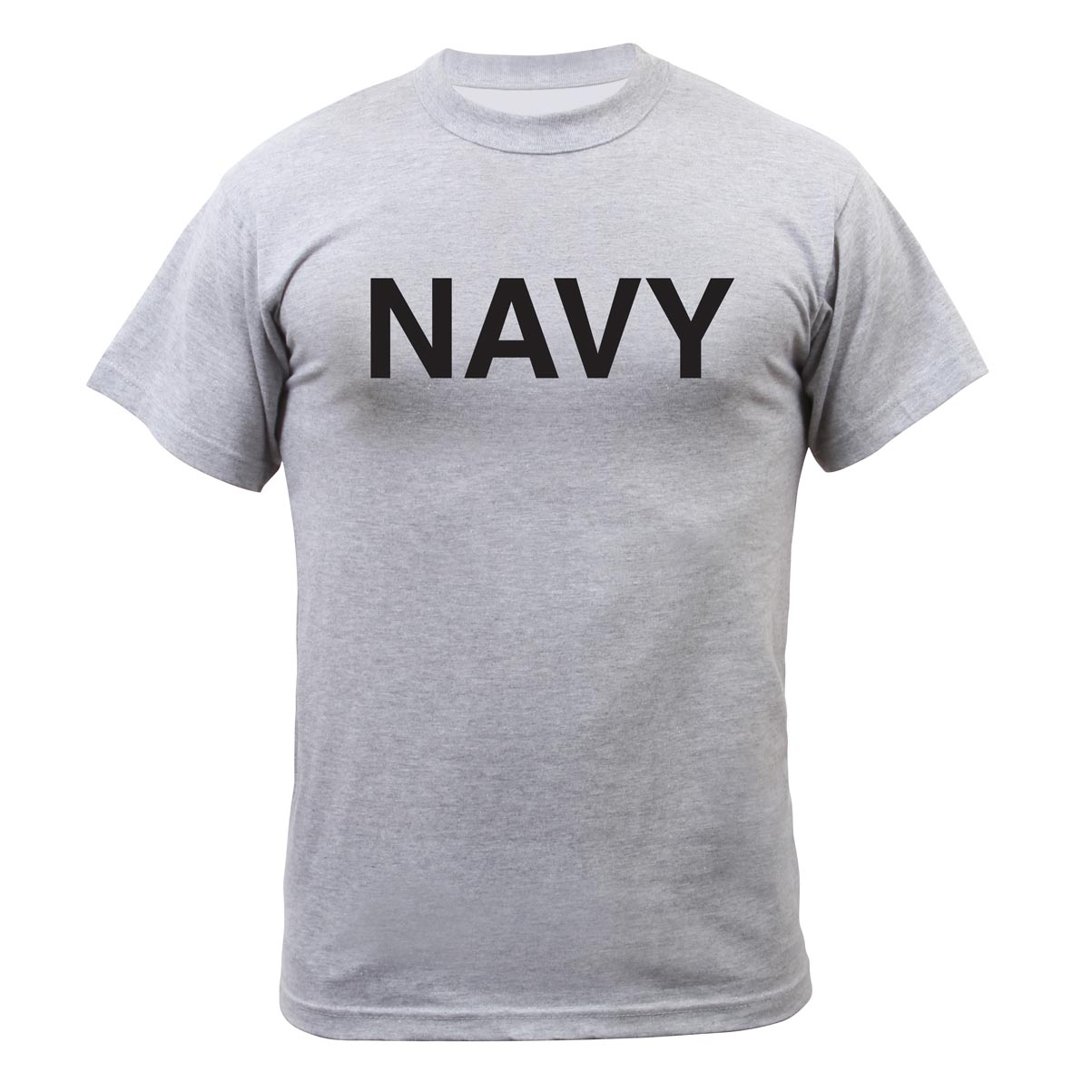 Camiseta gris con estampado 'NAVY' - 60% algodón, 40% poliéster