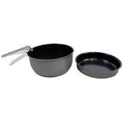 Menaje holandés de aluminio 3 piezas con funda, incluye cacerola, sartén y mango