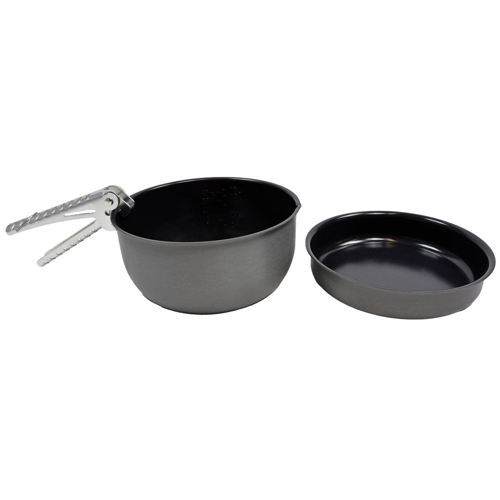 Menaje holandés de aluminio 3 piezas con funda, incluye cacerola, sartén y mango