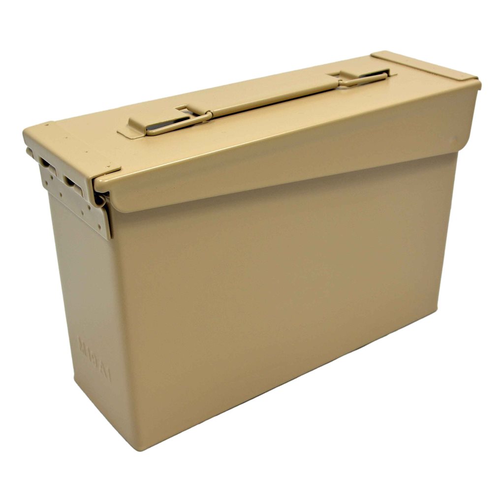 Caja de munición US CAL.30 en acero color arena - réplica clásica
