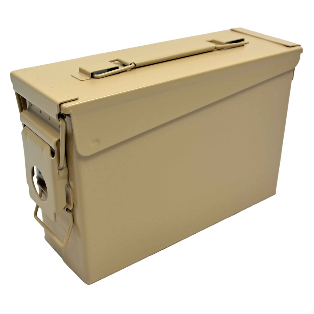 Caja de munición US CAL.30 en acero color arena - réplica clásica
