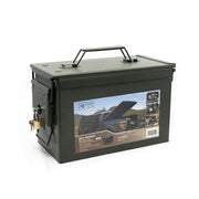 Caja de munición US CAL.50 verde de acero, cerrable mediante candado