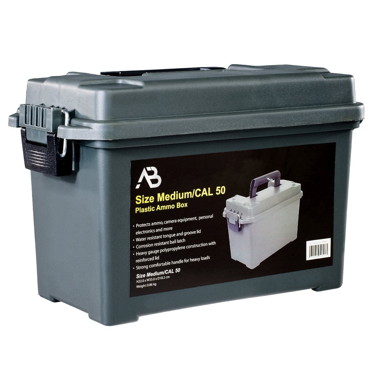 Caja de munición plástica AMMO BOX US .50 CAL 35x18x22 cm