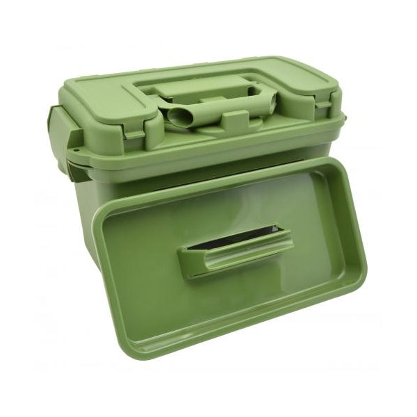 Maletín plástico OUTDOOR verde 38x19x24 cm, polipropileno
