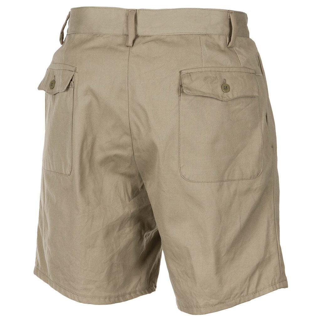 Pantalones cortos CHINON italianos kaki usados con cremallera y bolsillos