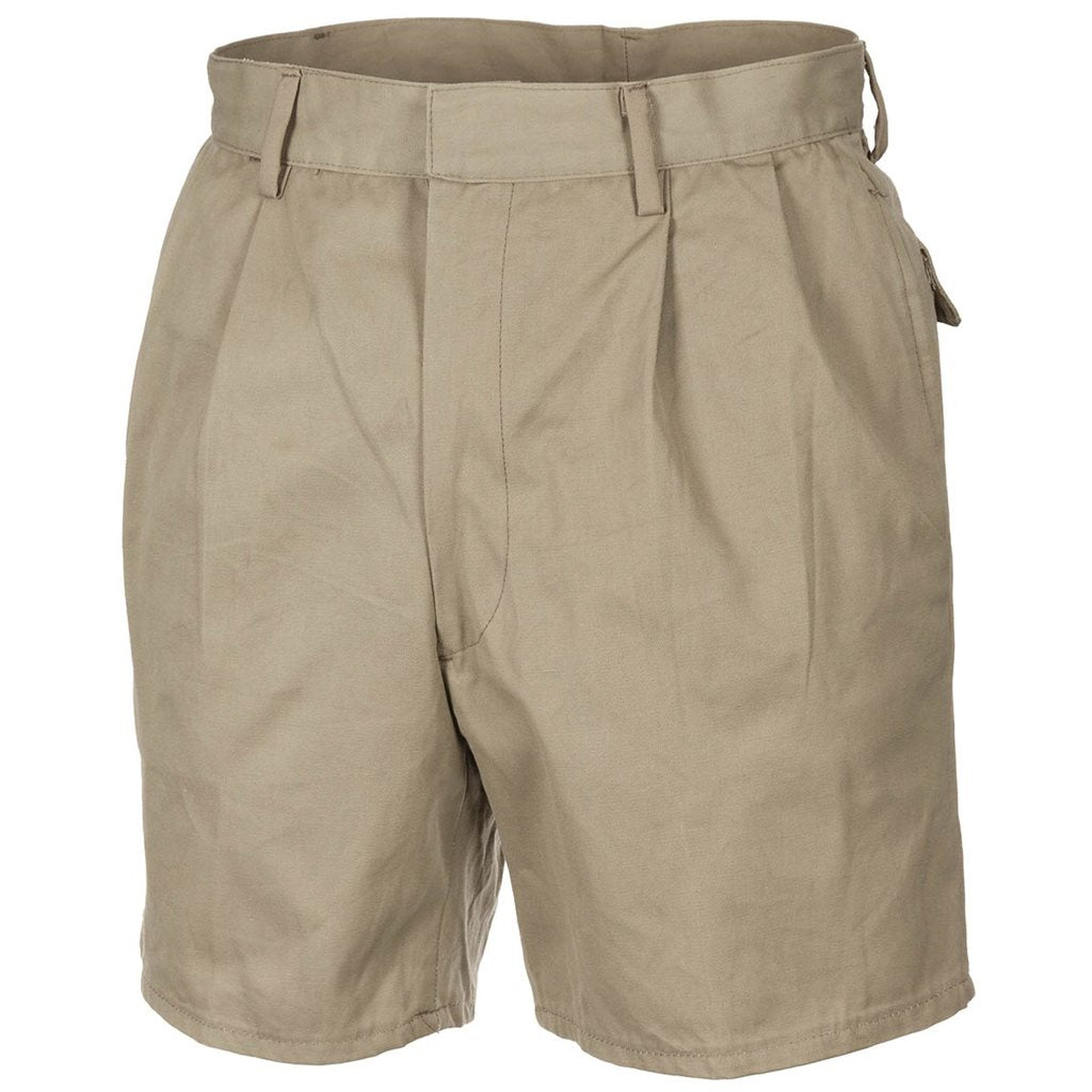 Pantalones cortos CHINON italianos kaki usados con cremallera y bolsillos