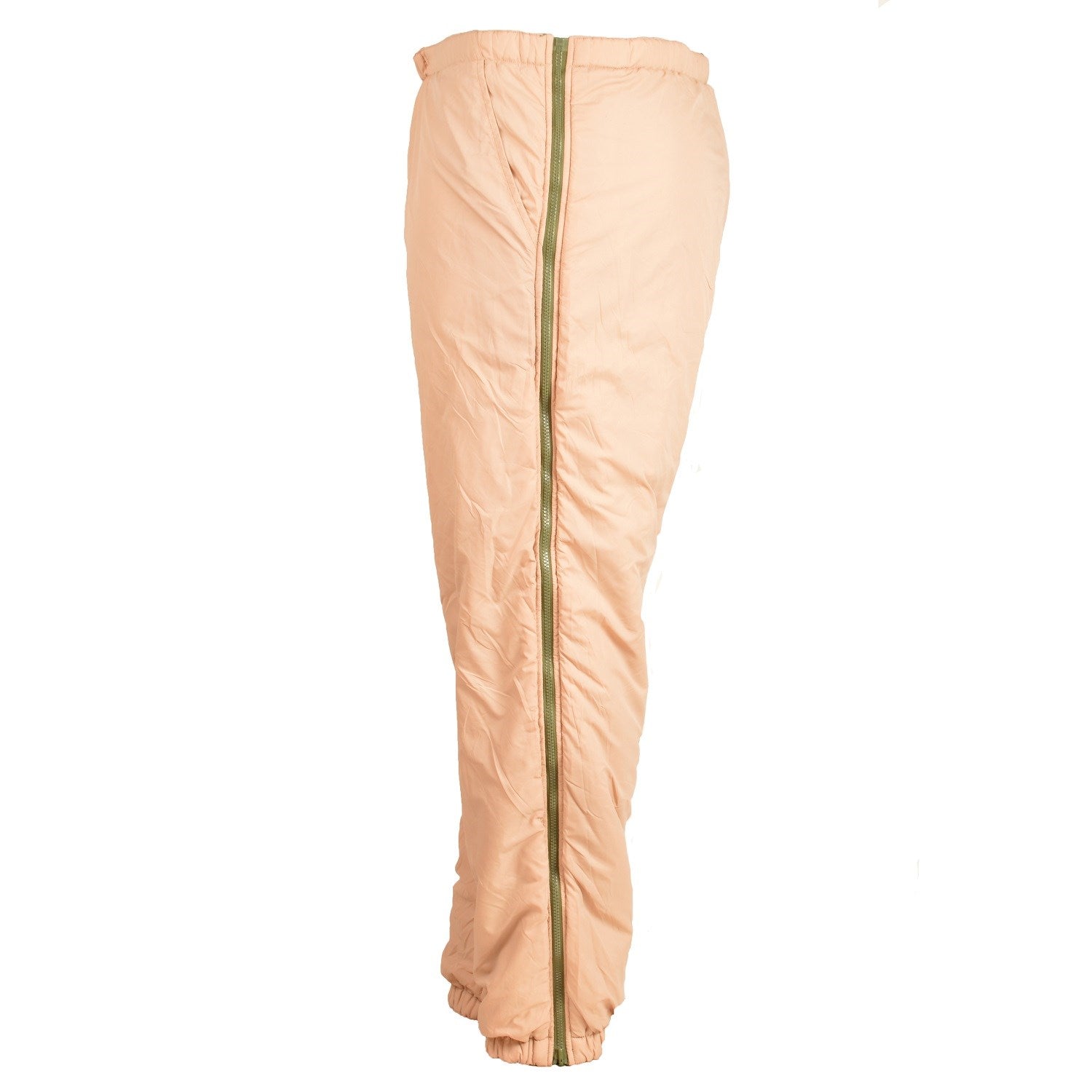 Pantalones forrados reversibles del ejército británico, verde oliva y beige, cremalleras laterales y cintura elástica