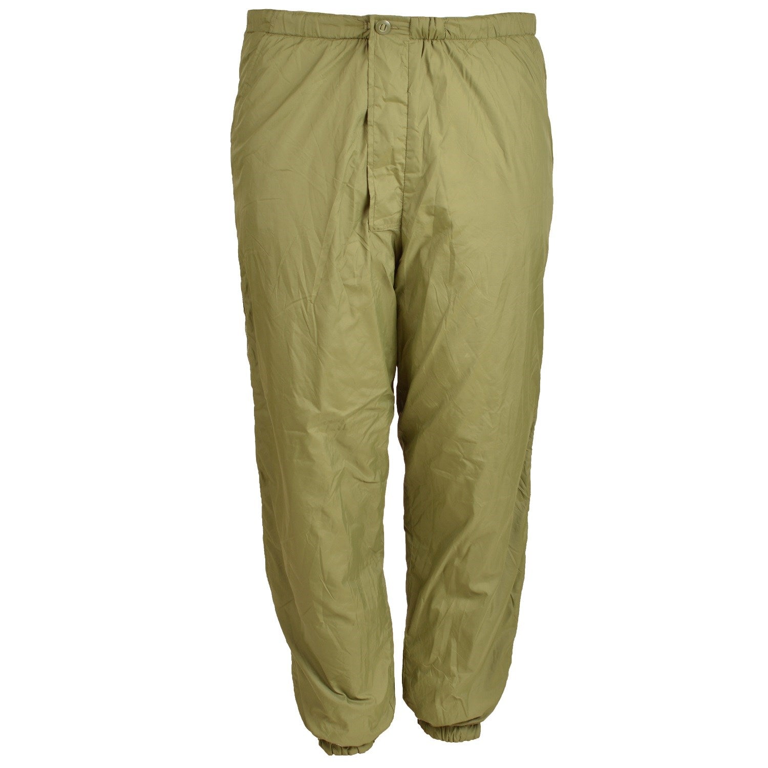 Pantalones forrados reversibles del ejército británico, verde oliva y beige, cremalleras laterales y cintura elástica