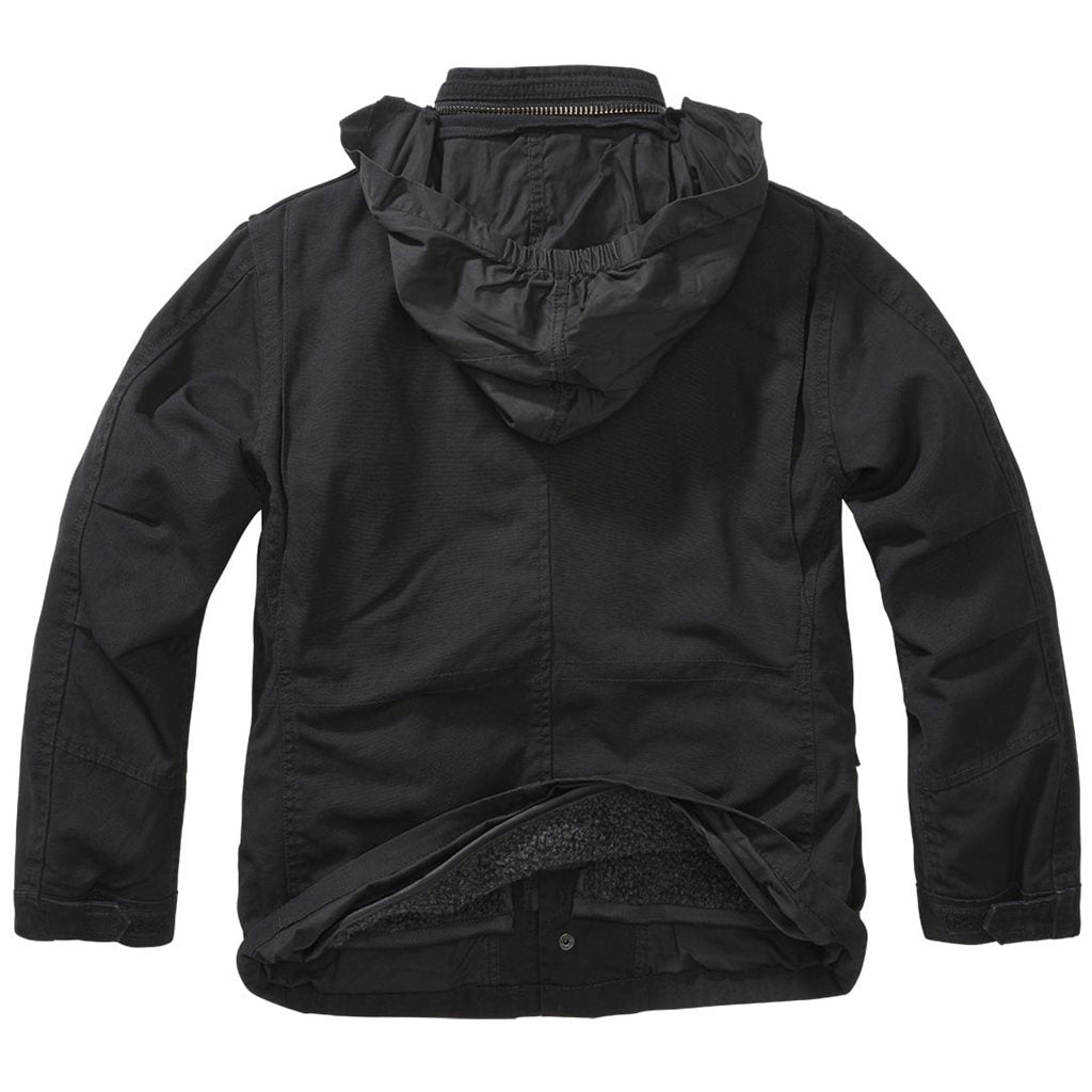 Chaqueta infantil M65 GIANT negra, acabado ligeramente lavado, estilo militar