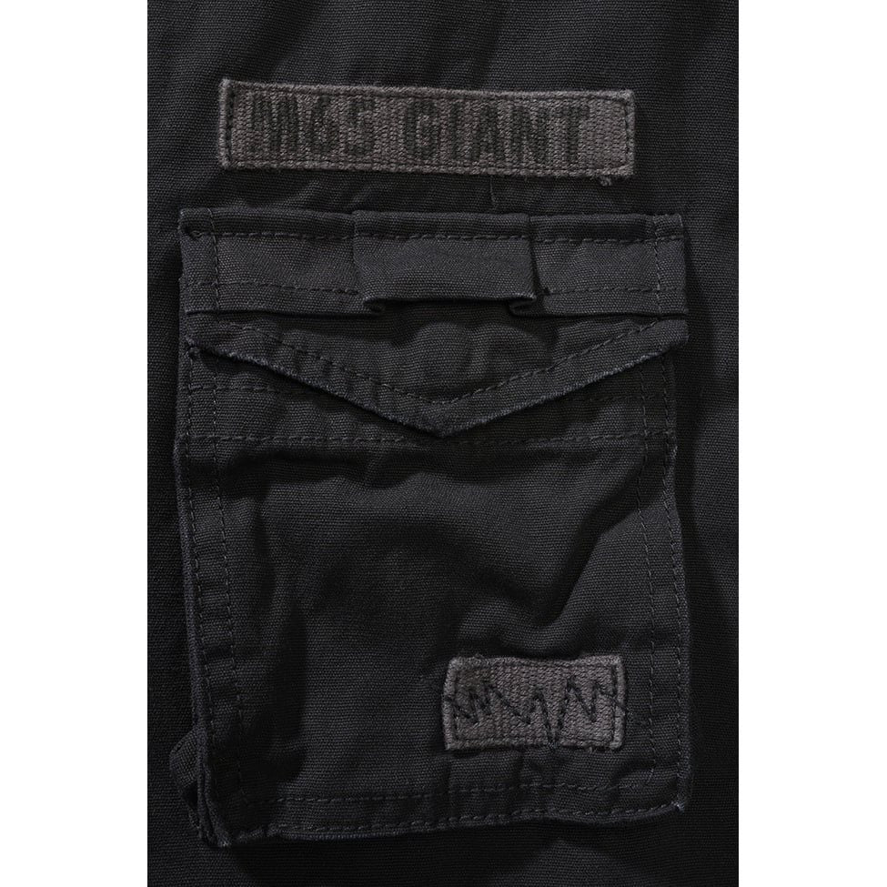 Chaqueta infantil M65 GIANT negra, acabado ligeramente lavado, estilo militar