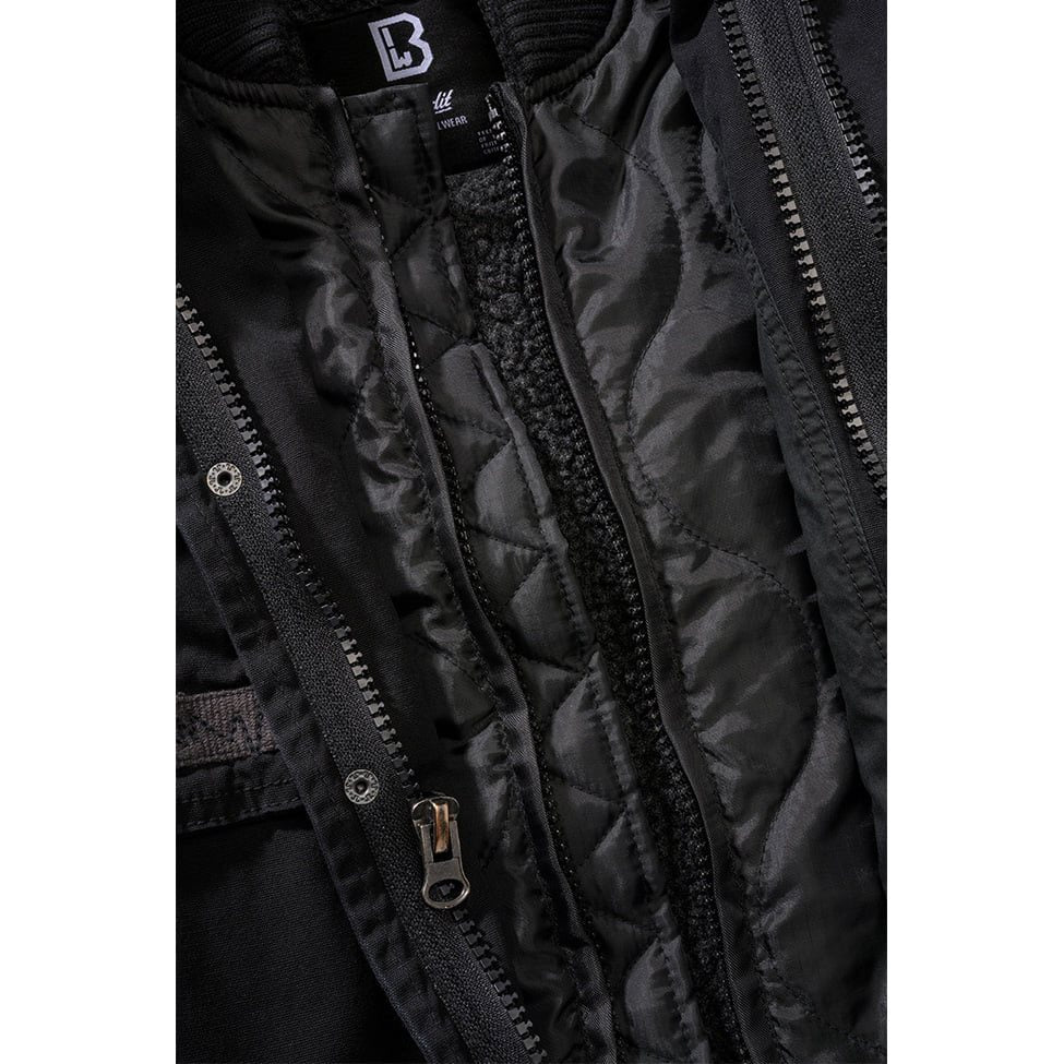 Chaqueta infantil M65 GIANT negra, acabado ligeramente lavado, estilo militar