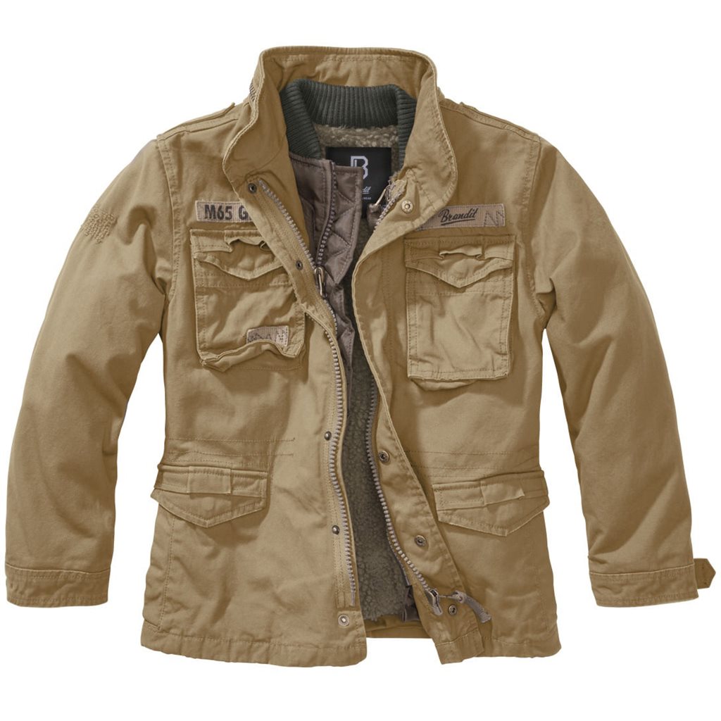 Chaqueta infantil M65 GIANT CAMEL color arena con efecto ligeramente desgastado