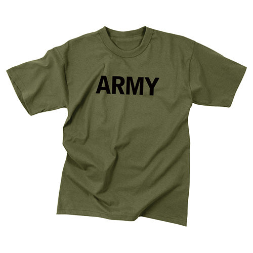 Camiseta ARMY verde, 60% algodón 40% poliéster, manga corta
