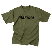 Camiseta verde con estampado 'Marines' - licencia oficial USMC