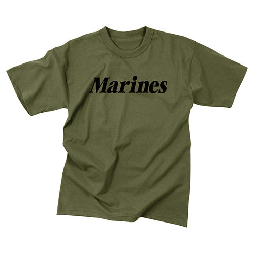 Camiseta verde con estampado 'Marines' - licencia oficial USMC