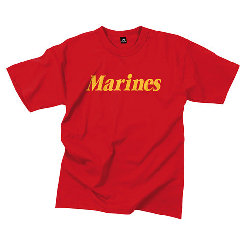 Camiseta roja con inscripción MARINES, licencia oficial USMC, 60% algodón 40% poliéster
