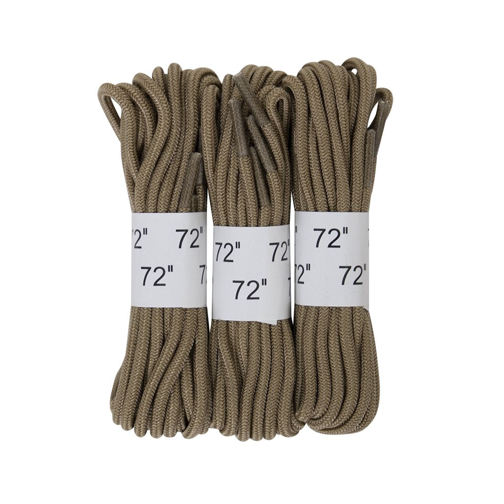 Cordones redondos 180 cm color arena, 3 pares, poliamida resistente