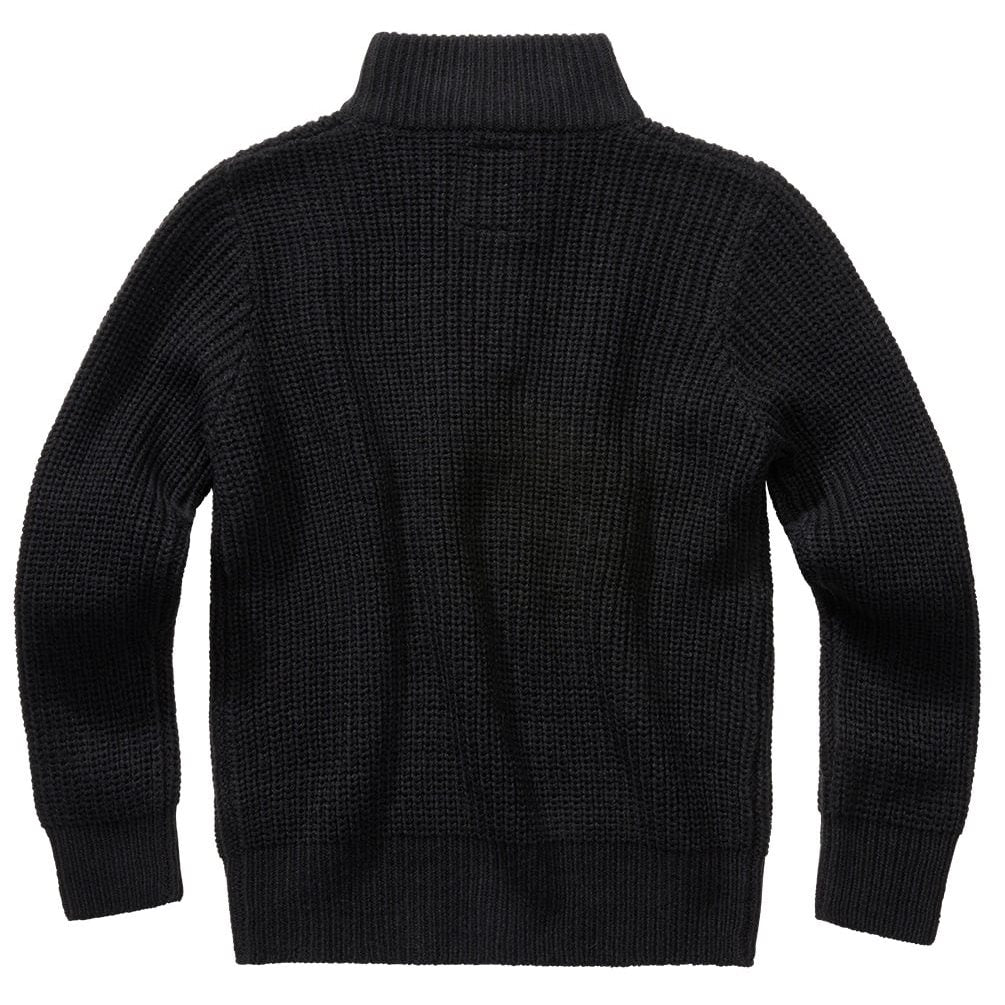 Jersey infantil MARINE TROYER negro de punto con cuello alto y cremallera