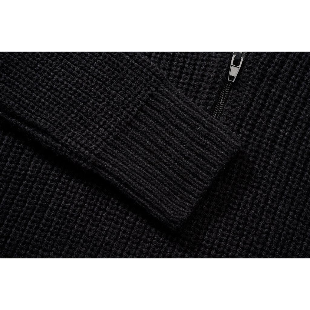 Jersey infantil MARINE TROYER negro de punto con cuello alto y cremallera
