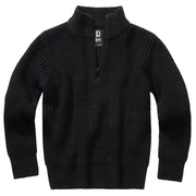 Jersey infantil MARINE TROYER negro de punto con cuello alto y cremallera