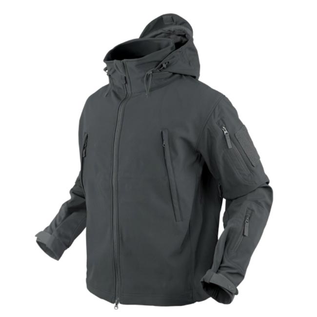 Chaqueta Softshell Summit Graphite, vista frontal, material resistente y transpirable