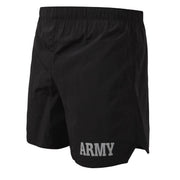 Shorts ARMY negros con cintura elástica, cordón, bolsillo lateral, forro antimicrobiano y marca reflectante ARMY