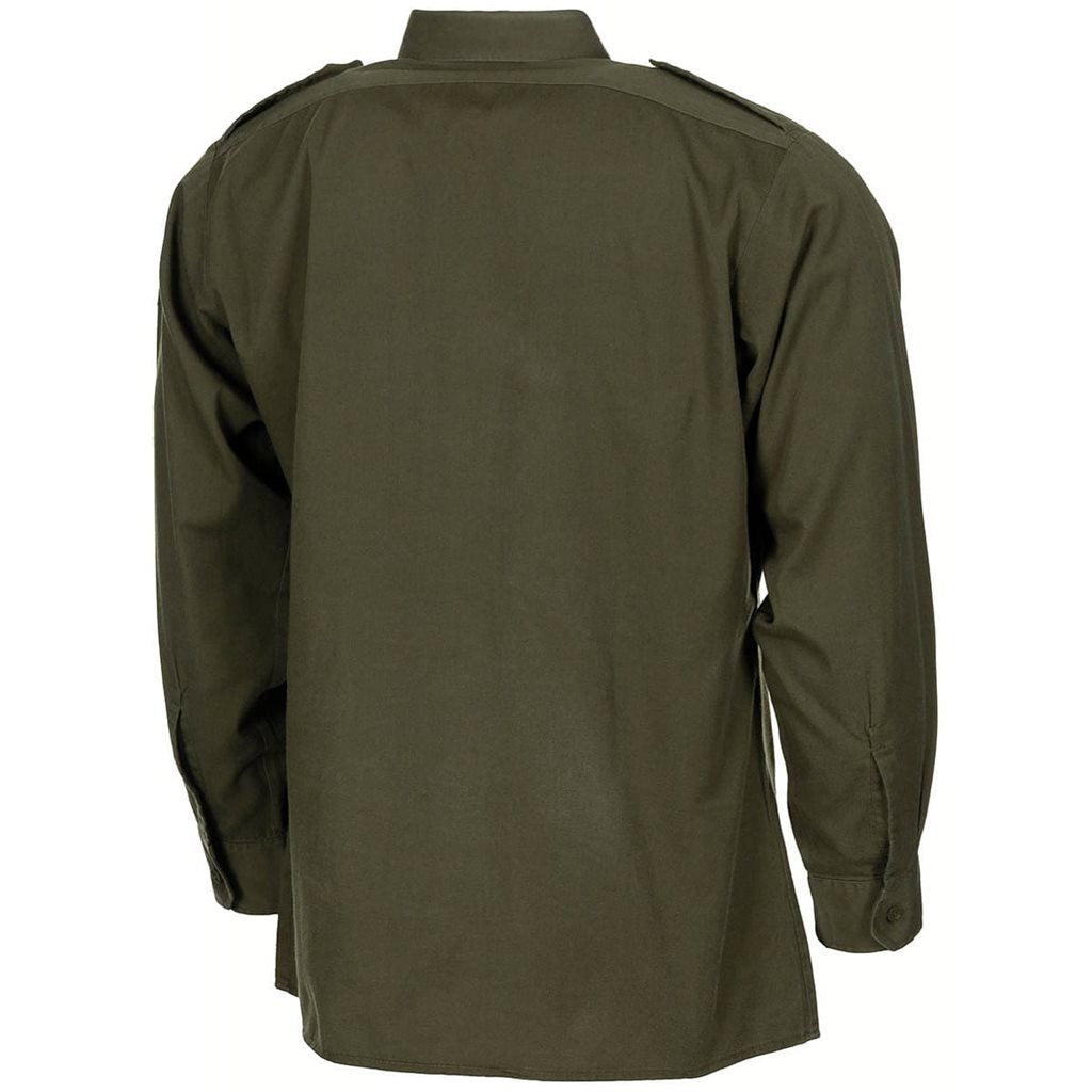 Camisa militar austriaca verde usada - original de excedentes del ejército