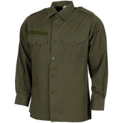 Camisa militar austriaca verde usada - original de excedentes del ejército