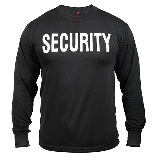 Camiseta de manga larga SECURITY negra - 60% algodón, 40% poliéster