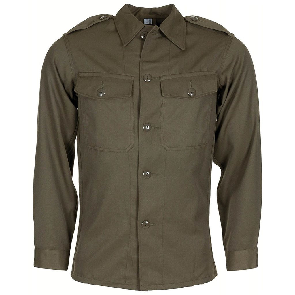 Camisa militar austríaca Tipo 75, verde, original de excedentes militares