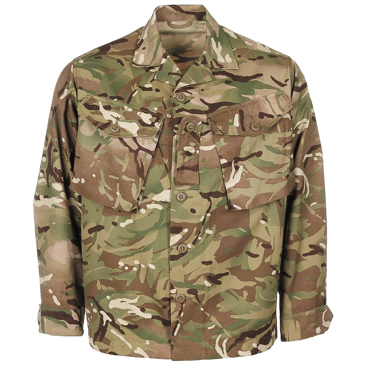 Chaqueta británica Barrack con dos bolsillos inclinados y puños ajustables, 70% algodón 30% poliéster