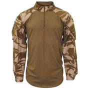 Camisa táctica COMBAT DPM DESERT con protecciones cosidas en codos, hombros y antebrazos