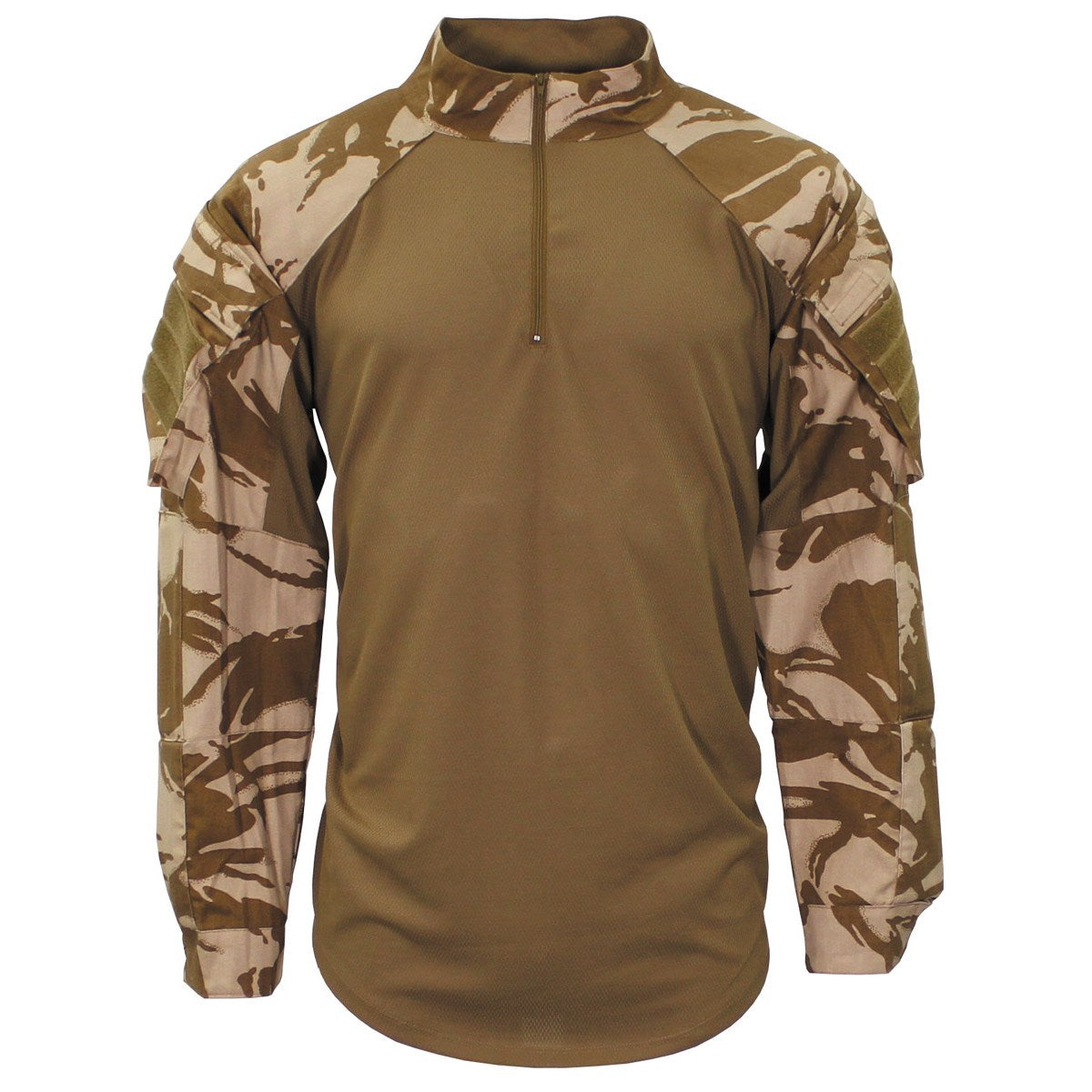 Camisa táctica COMBAT DPM DESERT con protecciones cosidas en codos, hombros y antebrazos