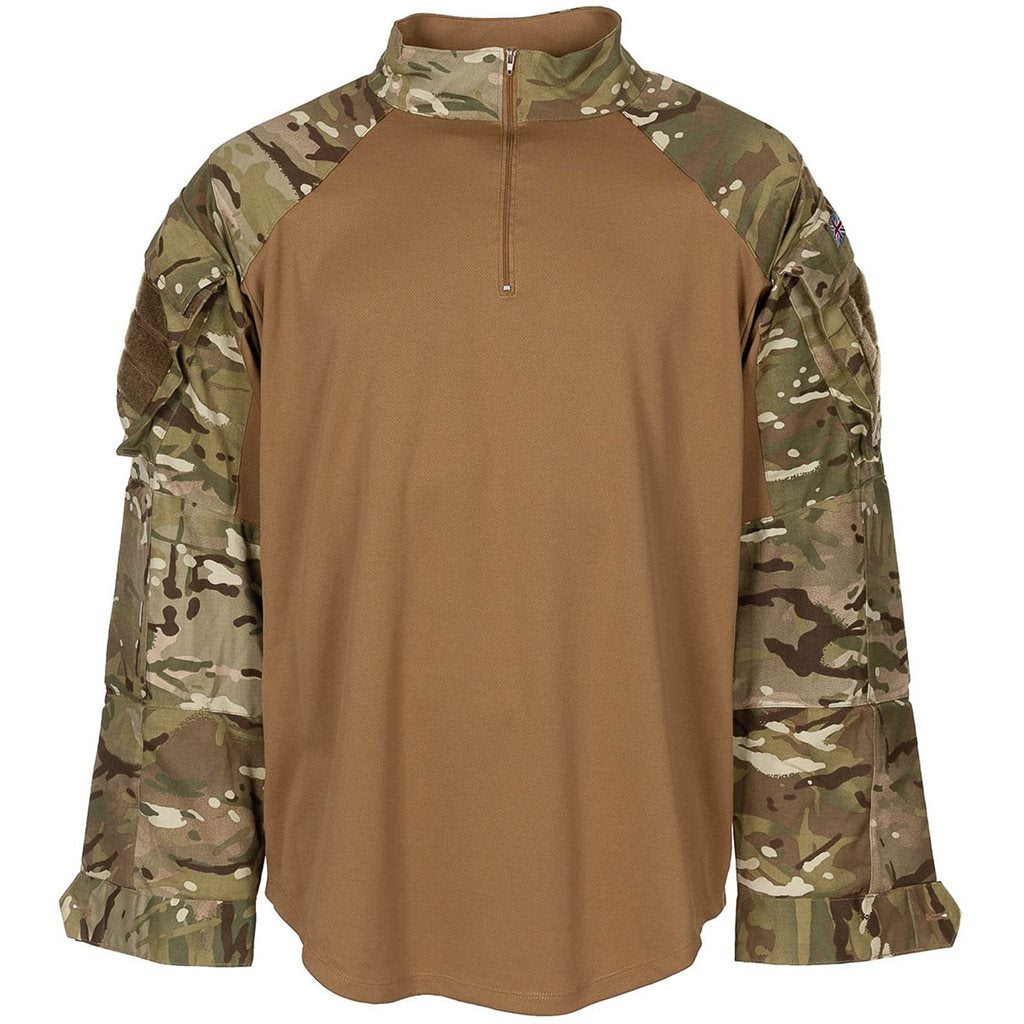 Camisa táctica británica UBAC 'Hot Weather' en camuflaje MTP, bolsillo en manga con velcro y puños ajustables