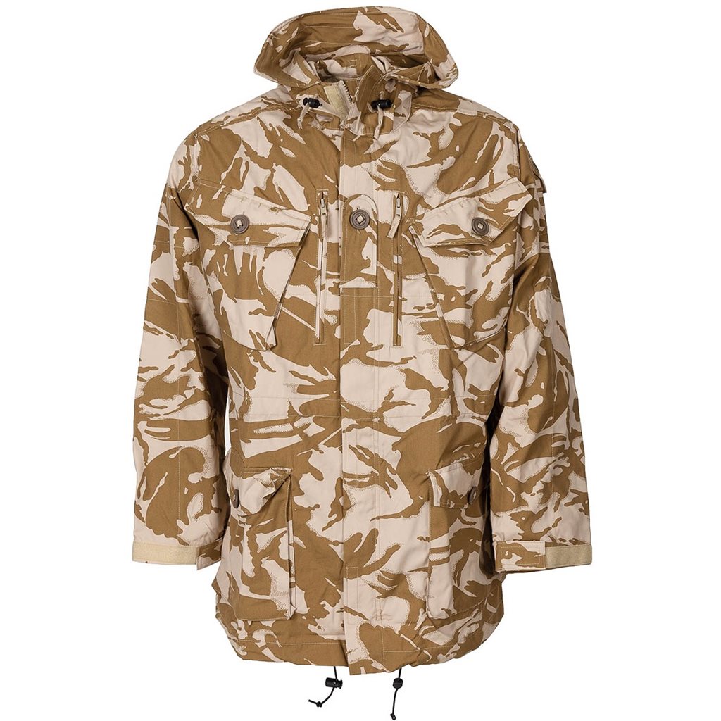 Bunda SMOCK británica DPM Desert, chaqueta militar resistente al viento con capucha