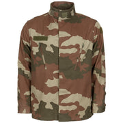 Chaqueta militar turca rip-stop Woodland usada, cierre de botones, 65% poliéster 35% algodón