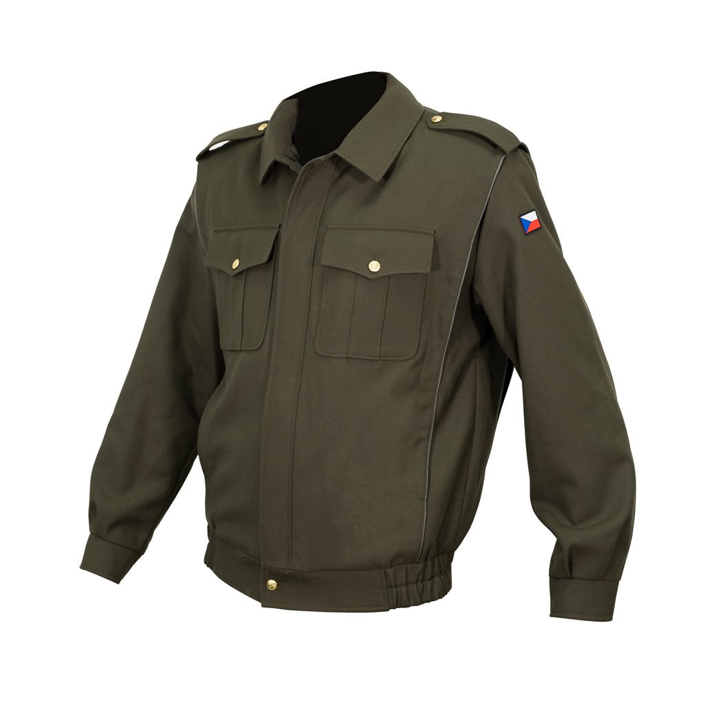 Chaqueta de paseo AČR vz.97 en verde con goma; botones dorados o plateados a elegir