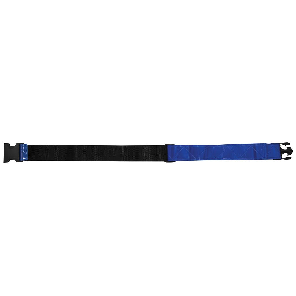 Cinturón de entrenamiento reflectante azul con hebilla de plástico
